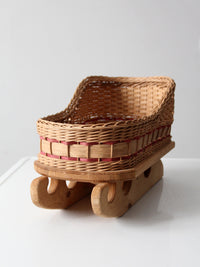 vintage wicker sleigh basket