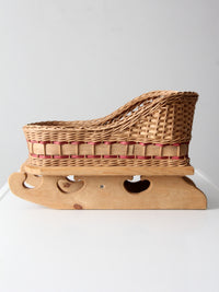 vintage wicker sleigh basket