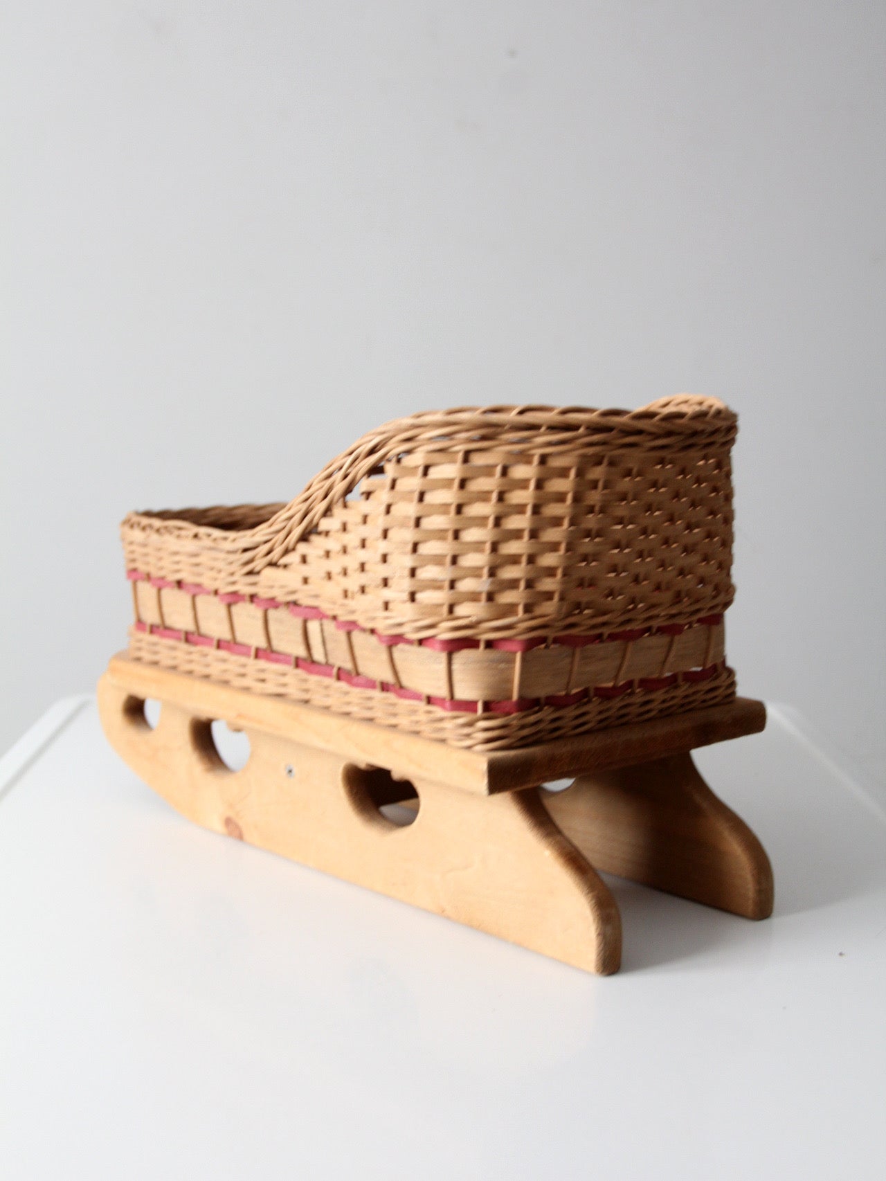 vintage wicker sleigh basket