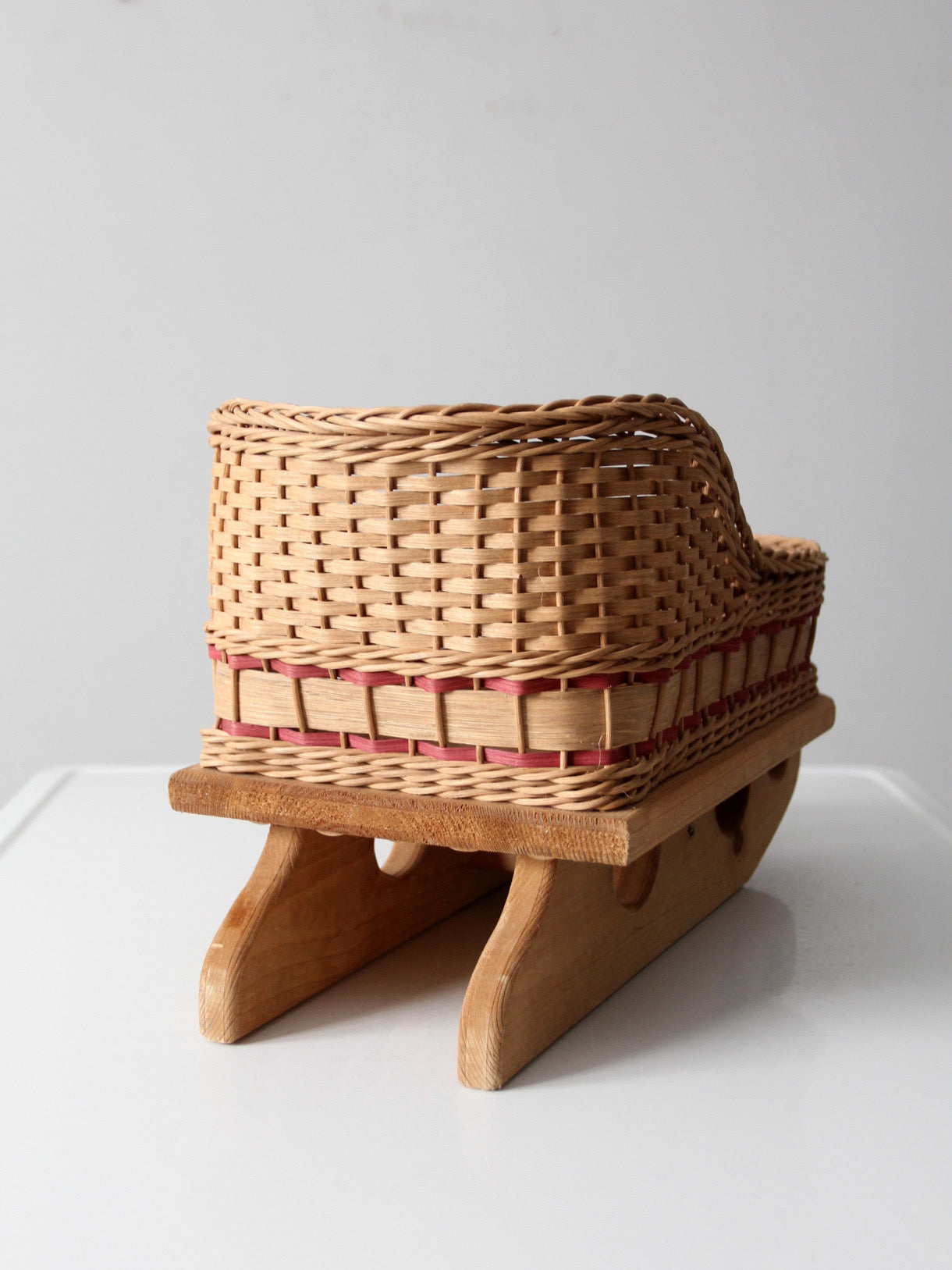 vintage wicker sleigh basket