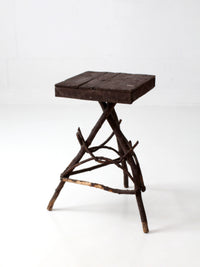 antique Adirondack twig side table