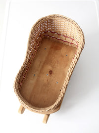 vintage wicker sleigh basket