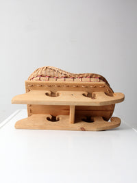 vintage wicker sleigh basket