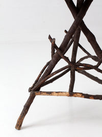 antique Adirondack twig side table