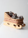vintage wicker sleigh basket
