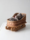 vintage wicker sleigh basket