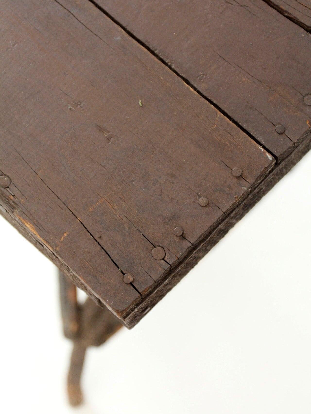 antique Adirondack twig side table