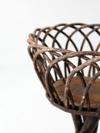 antique Adirondack twig plant stand