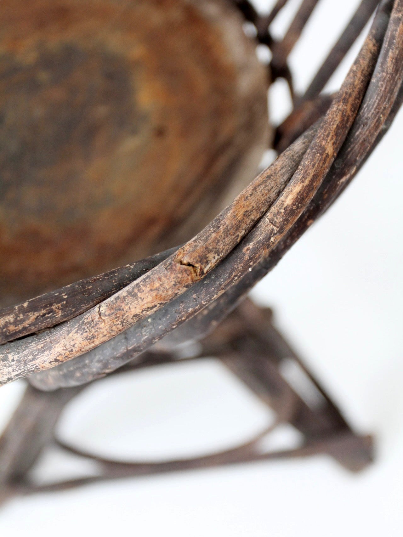 antique Adirondack twig plant stand