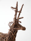 vintage wicker reindeer sculpture