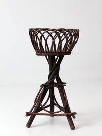 antique Adirondack twig plant stand