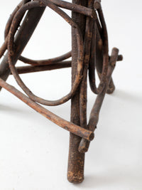 antique Adirondack twig plant stand