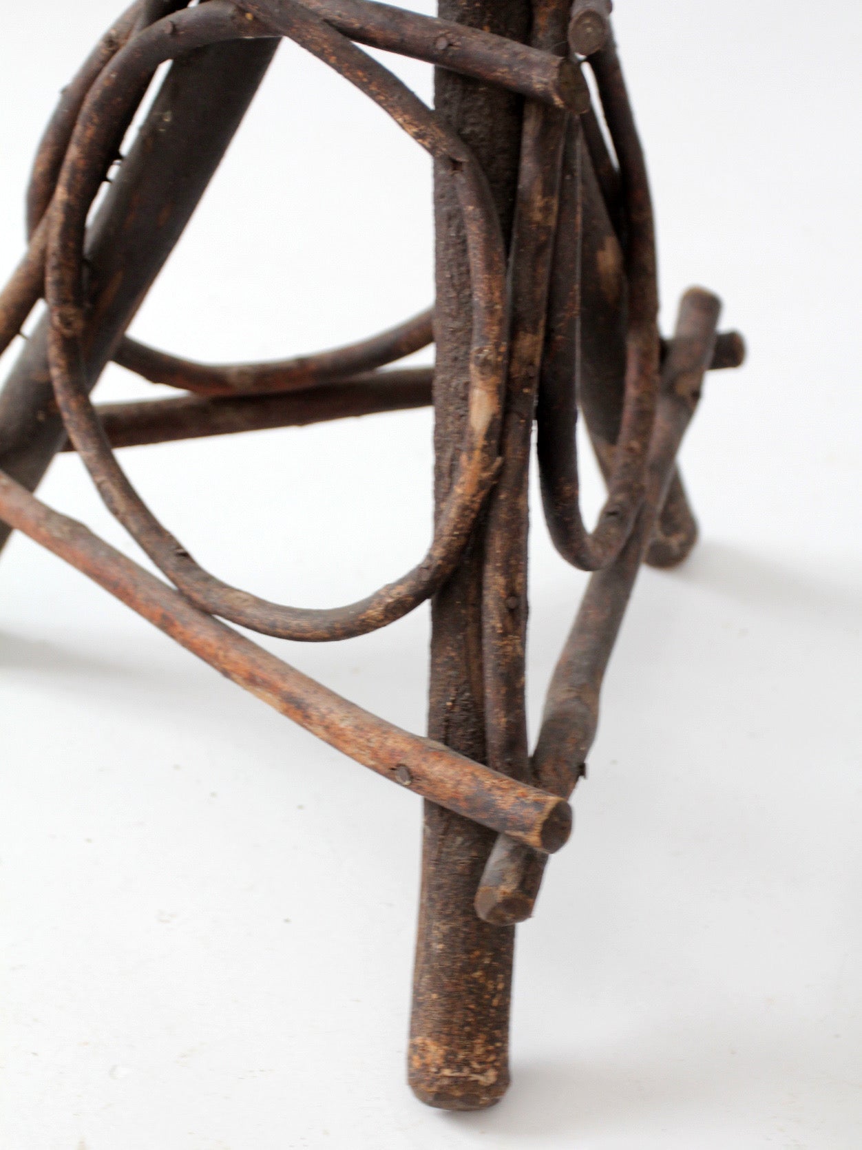 antique Adirondack twig plant stand
