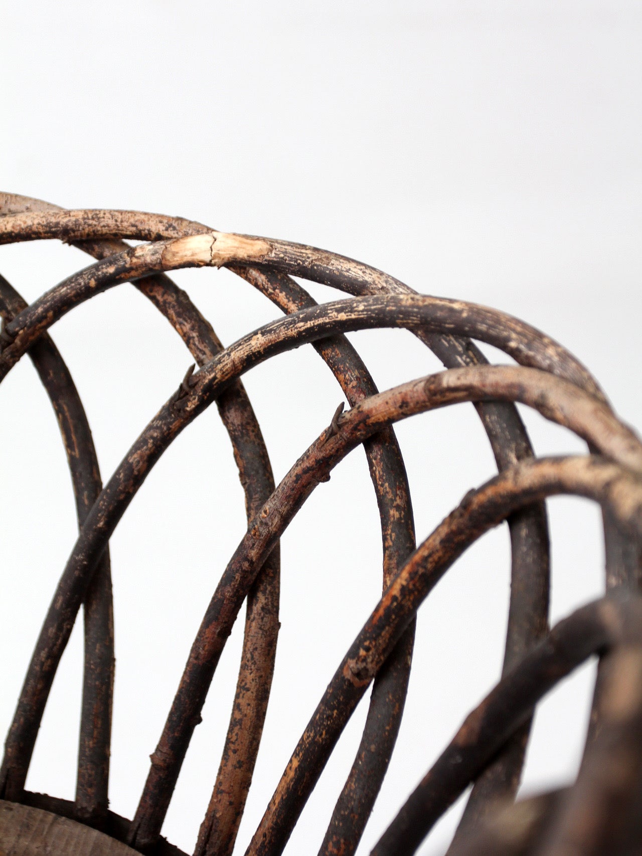 antique Adirondack twig plant stand