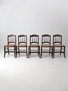 antique cane seat stencil back chairs set of 5