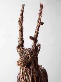 vintage wicker reindeer sculpture