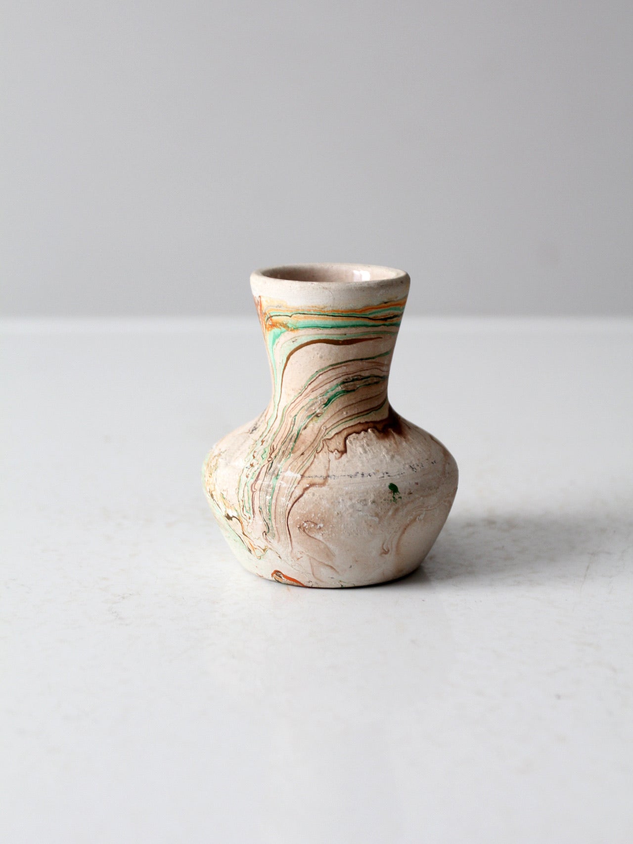 NEMADJI POTTERY ネマジ ヴィンテージ陶器 USA製 アンティーク Vintage Nemadji Pottery Green Swirl/ ヴィンテージ ネマージ 陶器 | hemm