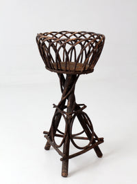antique Adirondack twig plant stand