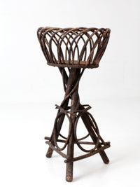 antique Adirondack twig plant stand