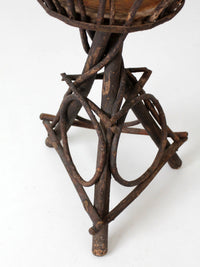 antique Adirondack twig plant stand