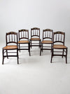 antique cane seat stencil back chairs set of 5