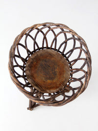 antique Adirondack twig plant stand