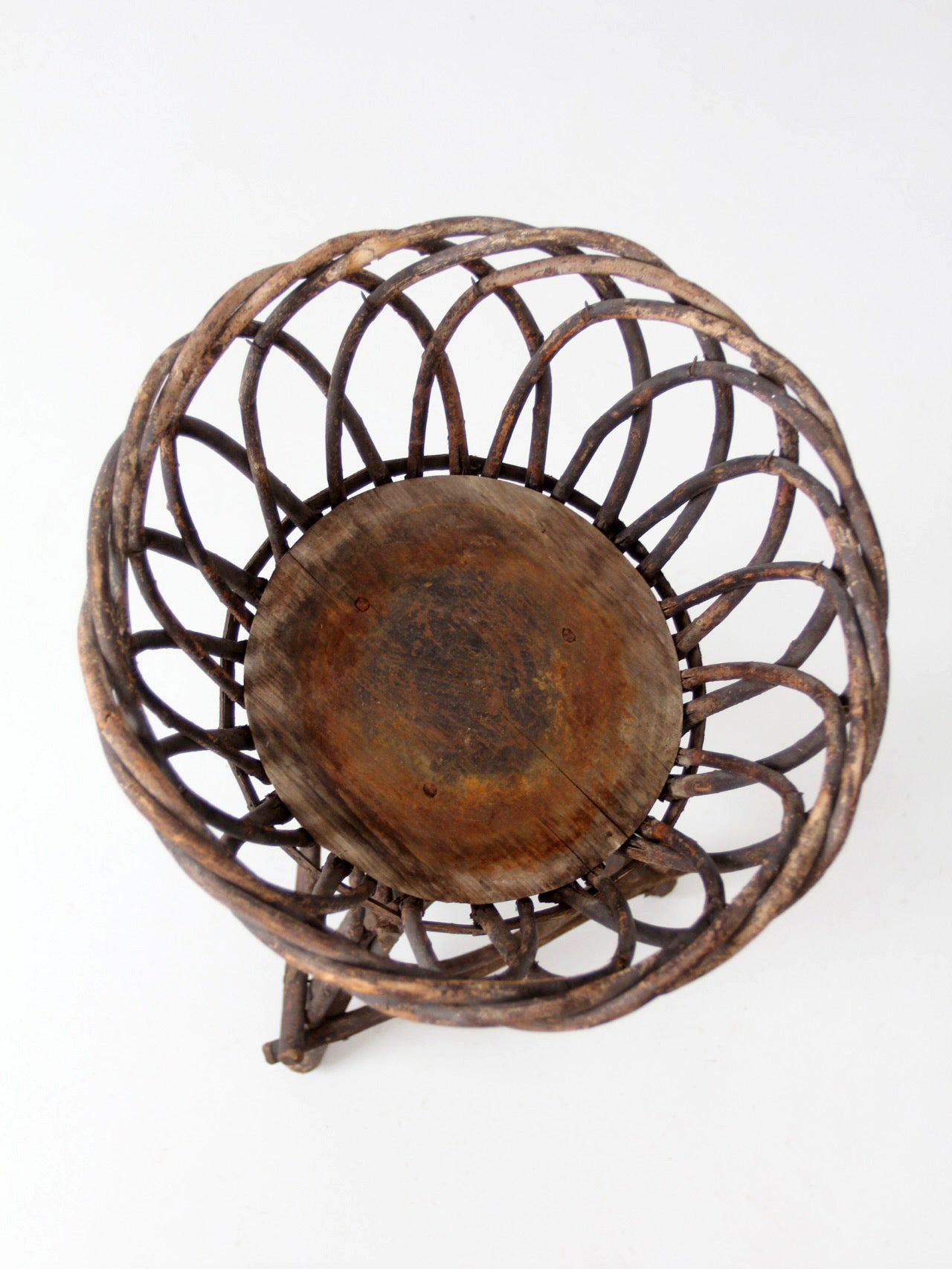 antique Adirondack twig plant stand