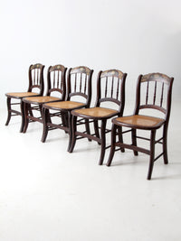 antique cane seat stencil back chairs set of 5