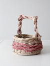 vintage pink wicker basket