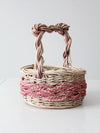 vintage pink wicker basket