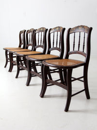 antique cane seat stencil back chairs set of 5