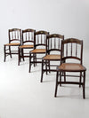 antique cane seat stencil back chairs set of 5