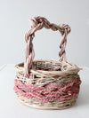 vintage pink wicker basket