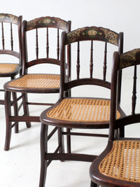 antique cane seat stencil back chairs set of 5