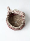 vintage pink wicker basket