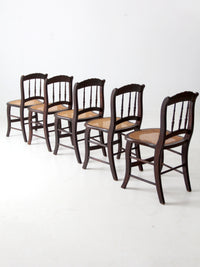 antique cane seat stencil back chairs set of 5