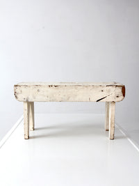 antique primitive white painted wooden step stool