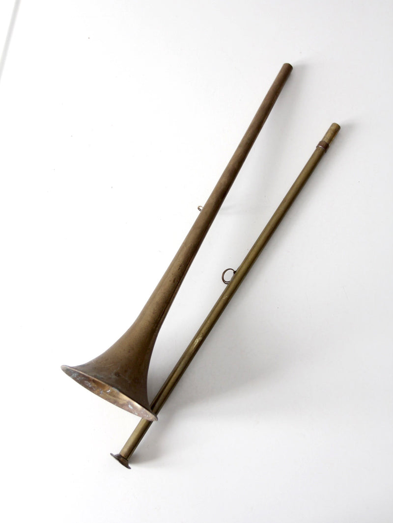 vintage brass hunting horn