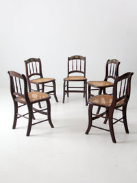 antique cane seat stencil back chairs set of 5