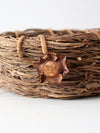 vintage rustic wicker twig basket