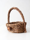 vintage rustic wicker twig basket