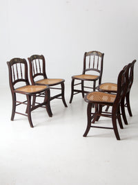 antique cane seat stencil back chairs set of 5