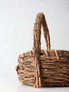 vintage rustic wicker twig basket