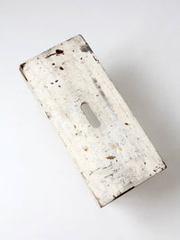 antique primitive white painted wooden step stool