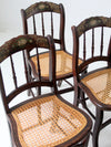 antique cane seat stencil back chairs set of 5