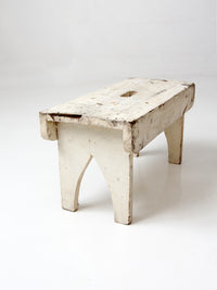 antique primitive white painted wooden step stool