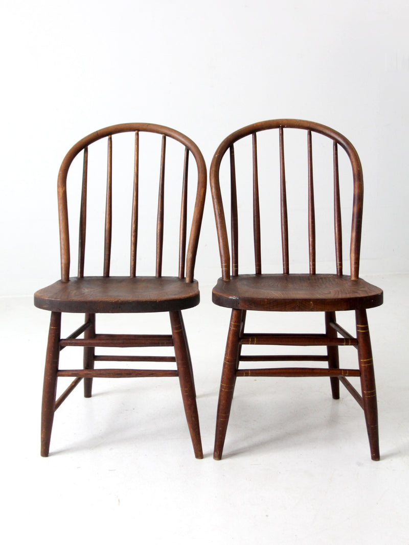 antique spindle back dining chairs pair