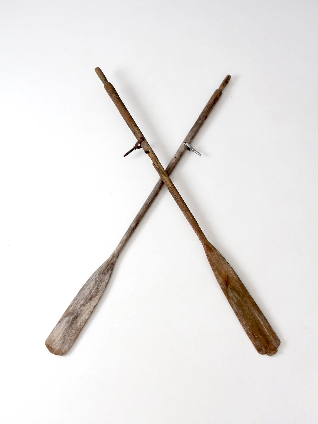 pair of vintage wooden boat oars