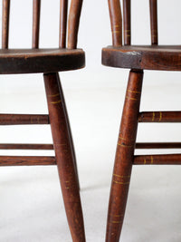 antique spindle back dining chairs pair