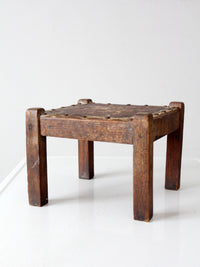 turn of the century upholstered wood footstool